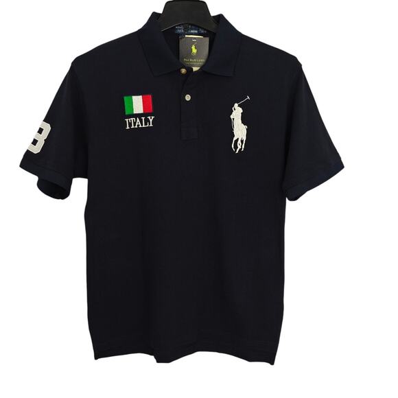 Vintage Polo Ralph Lauren Shirt Italy Big Pony Custom Fit Medium Blue NWT